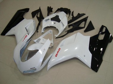 Carénage Ducati 848 1098 1198 07-14 - Blanc Nacré Noir