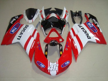 Carénage Ducati 848 1098 1198 07-14 - Rouge Blanc 46