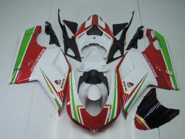 Carénage Ducati 848 1098 1198 07-14 - Rouge Blanc et Vert