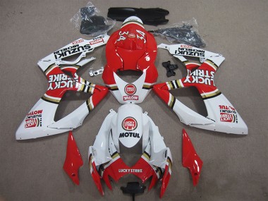 Carénage GSXR 600 K6 06-07 - Rouge Blanc Lucky Strike Motul