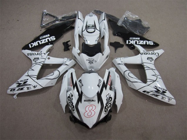 Carénage GSXR 600 K8 08-10 - Blanc Noir Corona Extra Motul 8