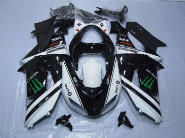 Carénage ZX6R 07-08 - Noir Blanc Monster Touch4